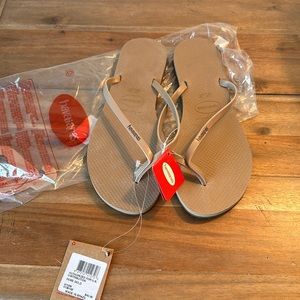 Haviana tan thin strap flip flops